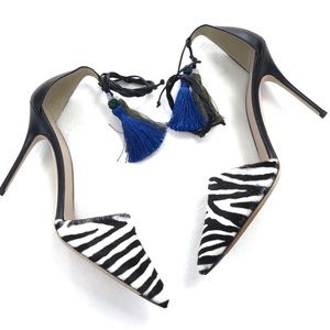 J Crew Collection Roxie Zebra Calf Hair Pumps